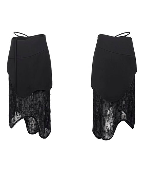Wave Line Patchwork Skirt